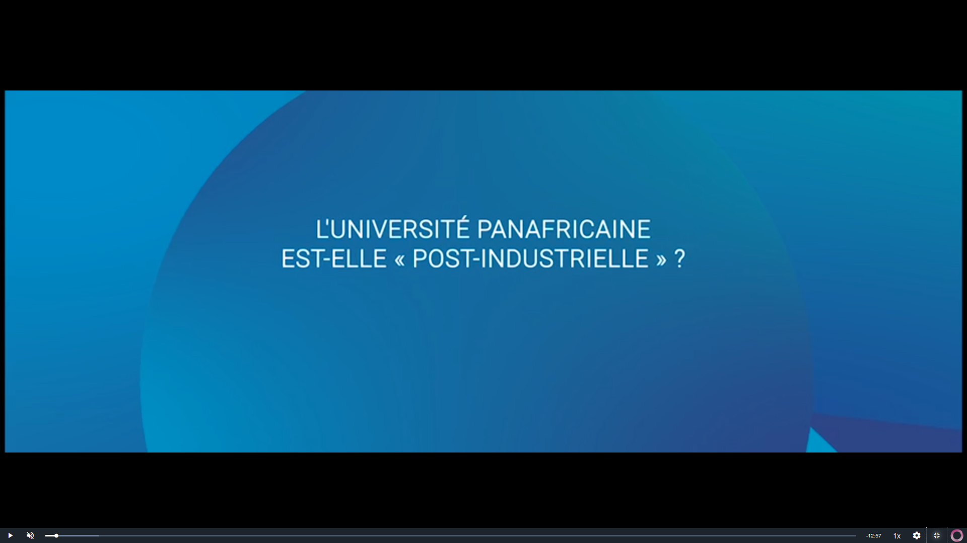 L'Université Panafricaine est-elle « post-industrielle » ?