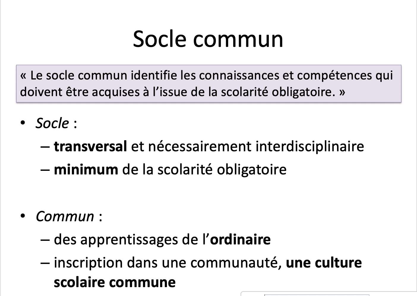 Pod INSPE - Socle Commun - Domaines