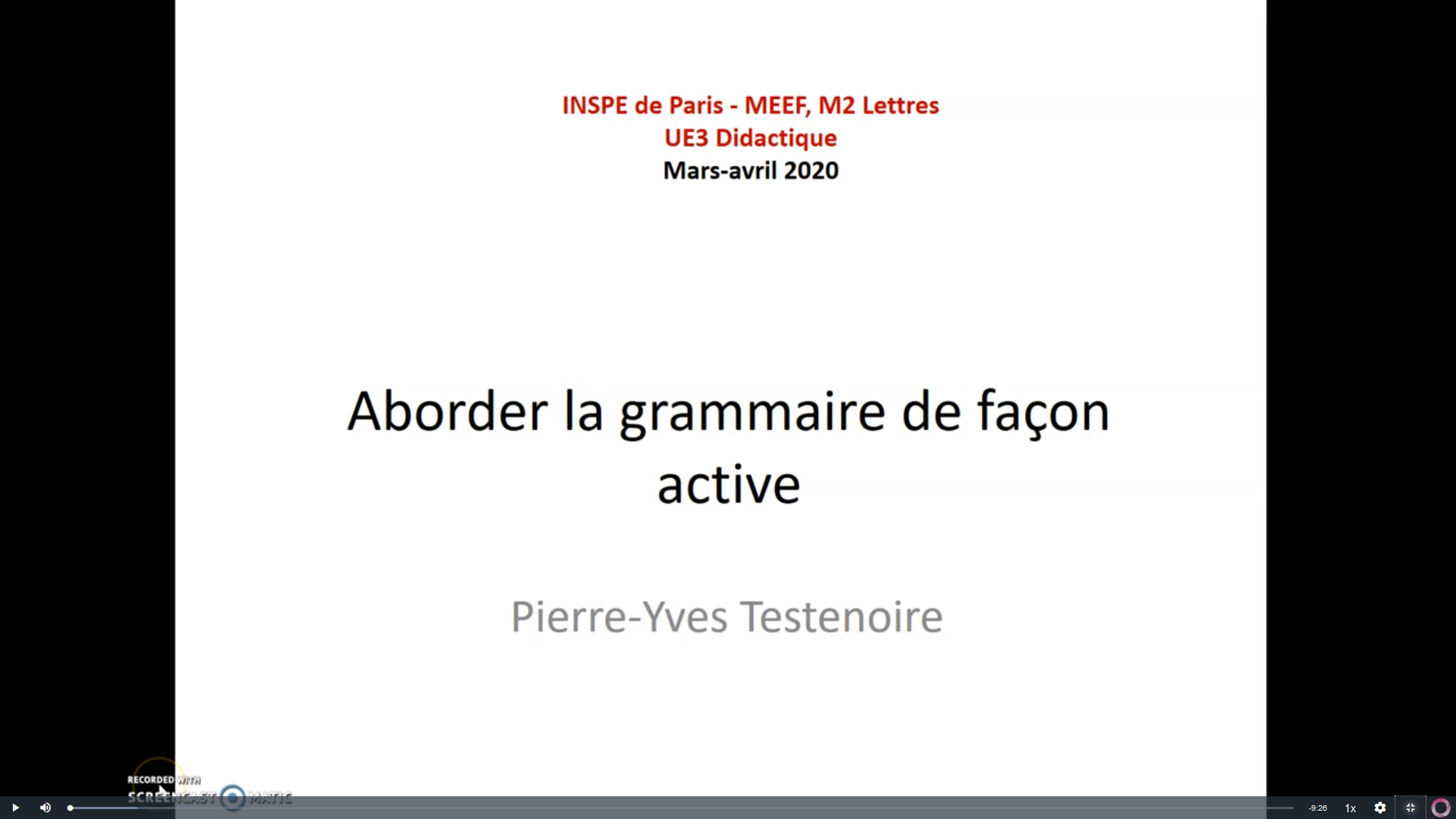 Grammaire active 1 Introduction