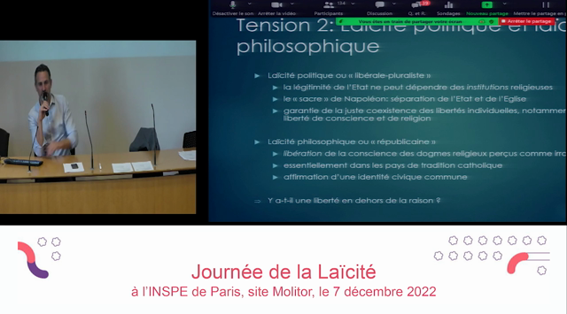Journée de la laïcité 2022 - Intervention de monsieur Laurent de Briey et séance de questions